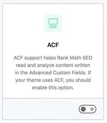Rank Math Advanced Custom Fields (ACF)