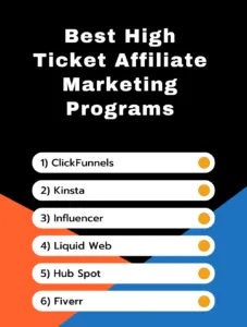 Best High Ticket Affiliate Marketing Programs